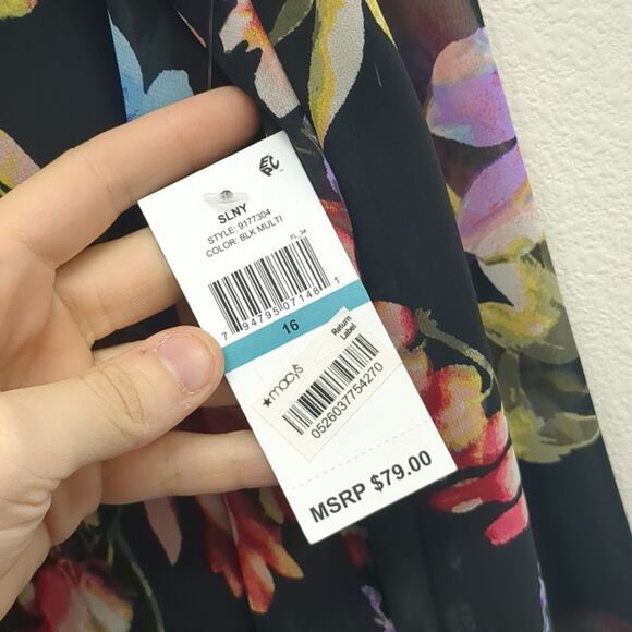 NWT SLNY Pink Asymmetrical Halter Cocktail Dress - Picture 4 of 7